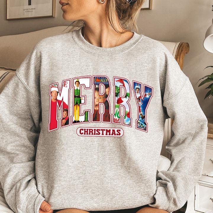 Merry Christmas 90s Movies Shirt, Christmas Shirt For Movies Lovers T-Shirt Sweatshirt Hoodie