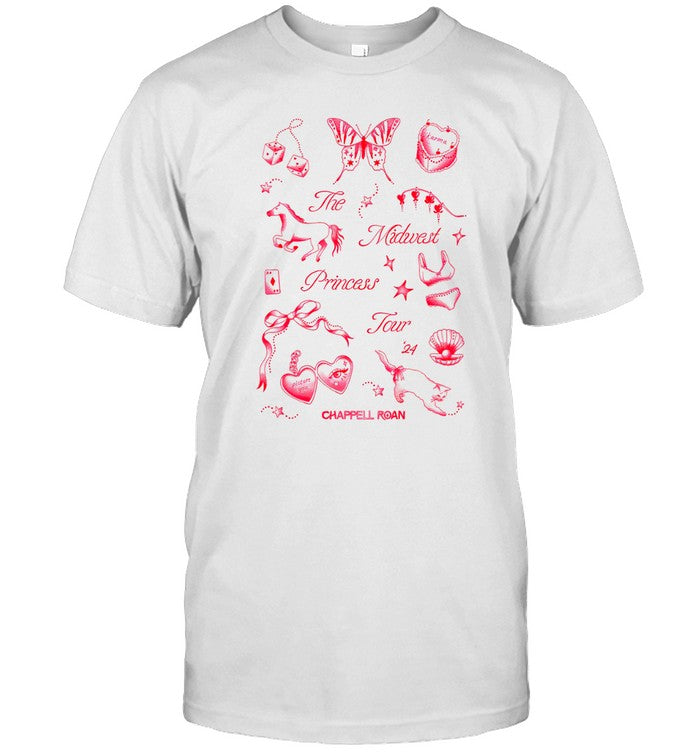 T-Shirts Chappell Roan Midwest Princess Tour 2024 Limited