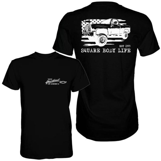 Vintage Vibe Chevy Silverado 1973 Square Body 2-Sided Graphic Tee Ã¢â‚¬â€œ Old School Cotton Truck Shirt for Men, Classic Chevy Gift men  gifts