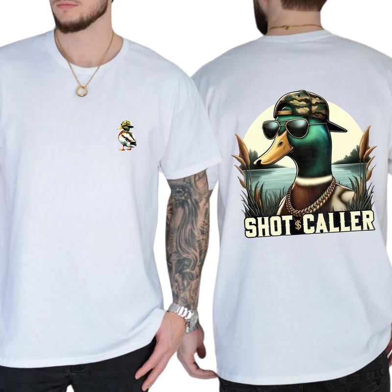 Hunting Duck Tshirt 2-Sided, Summer Hunting Graphic T-Shirt, Hunting Tee Shirt, Gift For Men, Love, Athletic, Casual Menswear, Classic Cotton Top