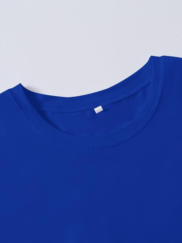 Men's Regular Fit Dinosaur & Letter Print Round Neck Tee, Summer Clothes, Casual Soft Comfy Graphic Short Sleeve T-shirt for Summer, Slogan Tees, Men's Top for Daily Wear