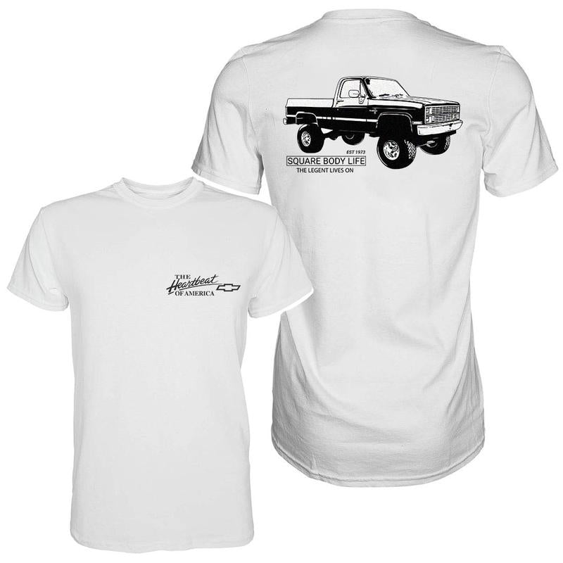 Vintage Vibe Chevy Silverado 1973 2-Sided Graphic Tee Ã¢â‚¬â€œ Old School Cotton Truck Shirt for Men, Classic Chevy Gift