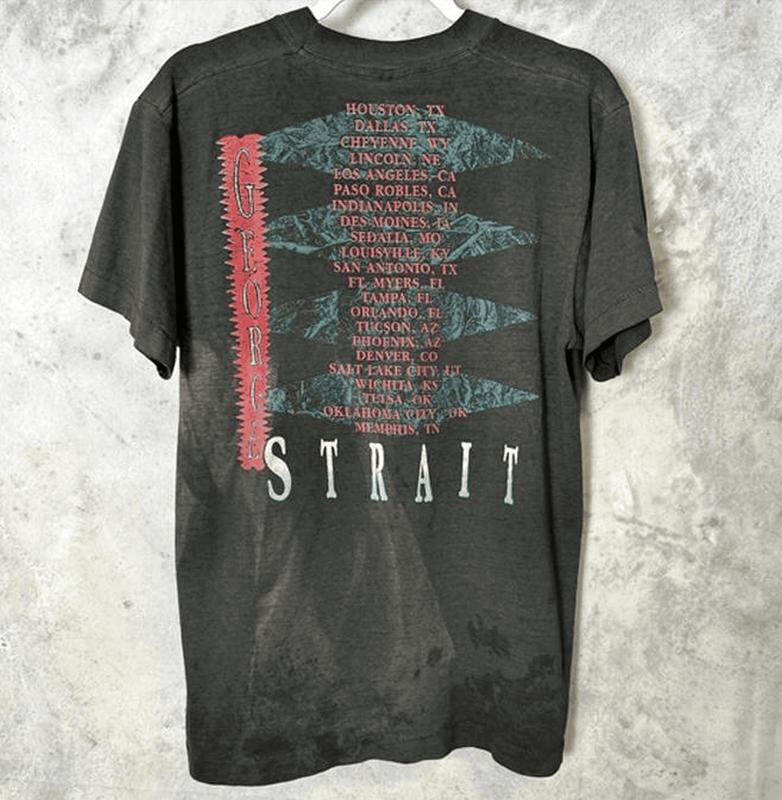 Vintage George Strait Tour T Shirt Adult Large 90s Tee Unisex Menswear Top Tee, Shirt For Men, Women 49th