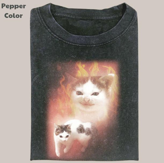 Retro Funny Vintage Tee, Grumpy Cat T-Shirt, Unisex Meme Cringe Funny Dumb Shirt, Menswear Womenswear Streetwear