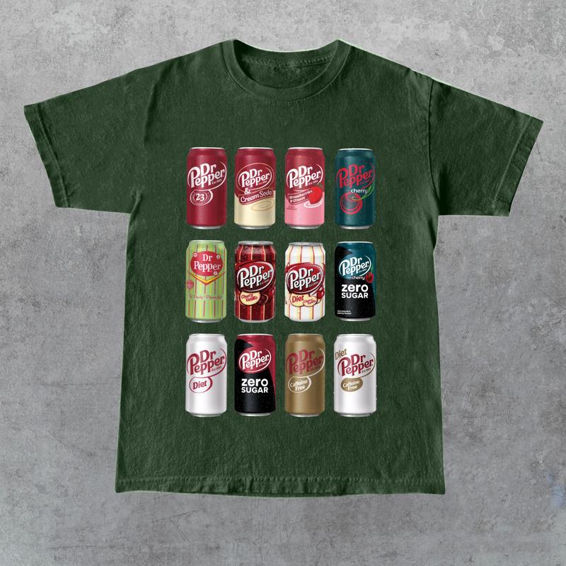 Dr. Pepper Cans Crewneck Shirt and T-Shirt Casual Menswear