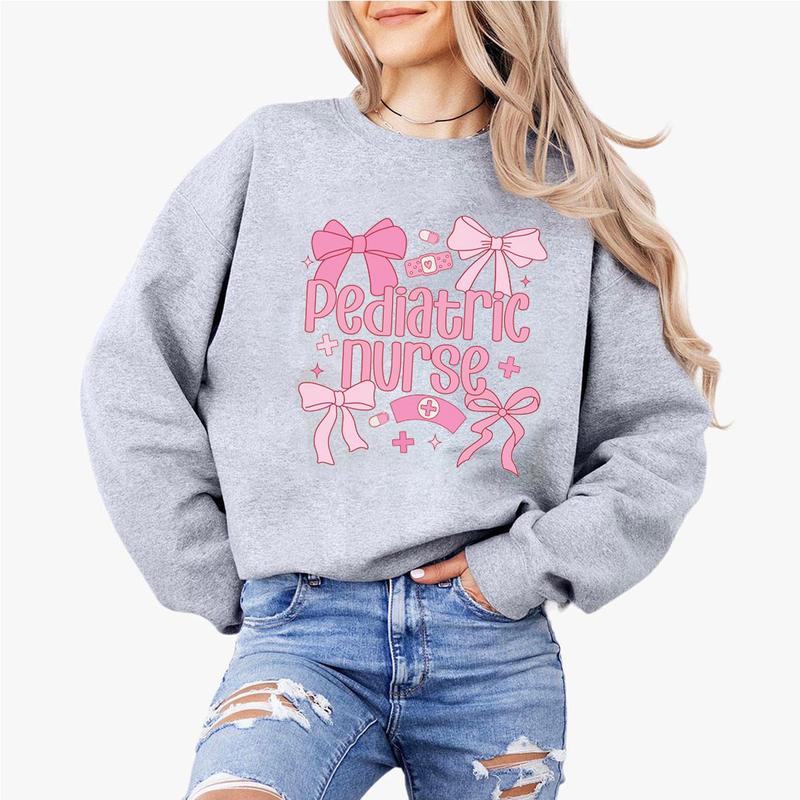Pediatric Nurse Sweatshirt, Coquette Nurse Sweatshirt, Peds Nurse Sweatshirt, Pediatric Shirt, Bow Shirt, Unisex Shirt, Comfort Cotton