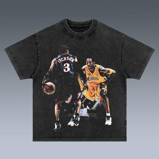 Vintage Tee | Kobe Vs Allen Iverson, T-shirts Menswear Top, Streetwear Style, Y2k 2000 Shirt, Gift Idea