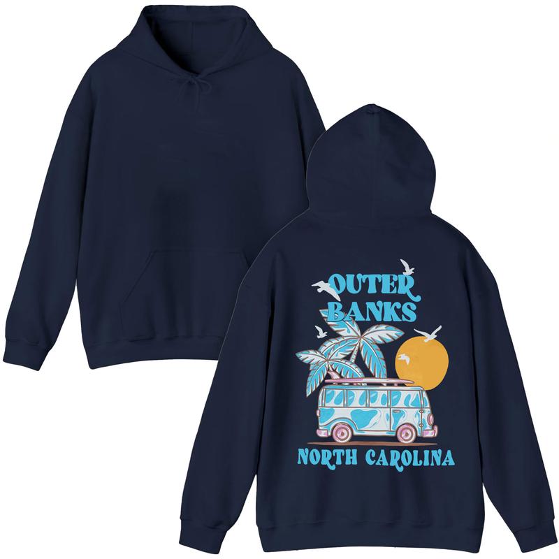 Outer Banks North Carolina Sweatshirt (Only On Back) Season 4- OBX Merch , Apparel For Men And Women, Gift For Movies Lovers Fabric Womenswear
