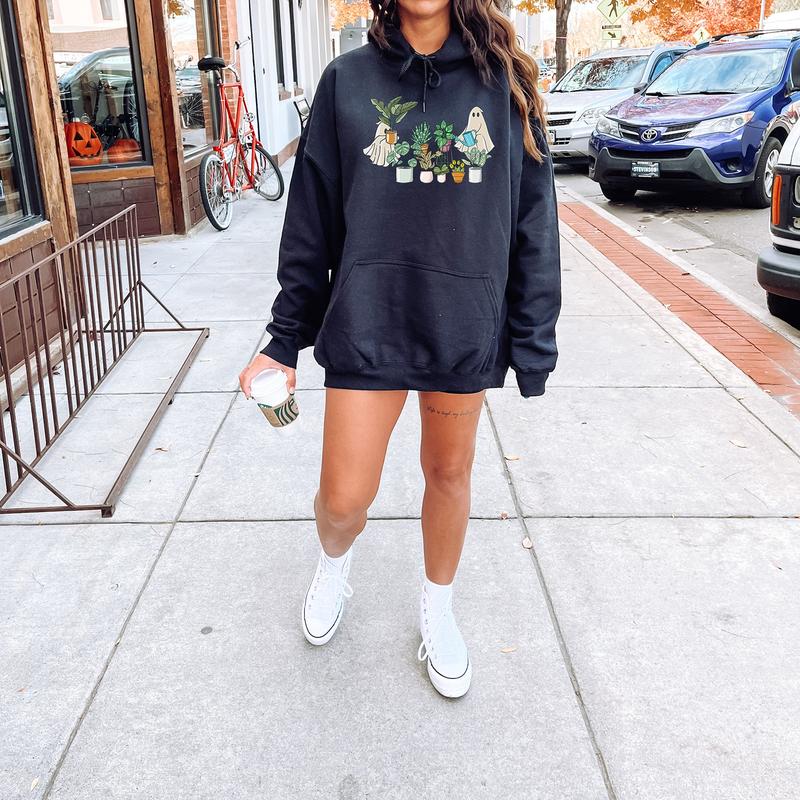 Cute Ghost Sweatshirt, Plant Lady Sweatshirt, Halloween Mom Sweater, Ghost Sweater, Plant Lover Gift, Funny Halloween, Fall Sweater