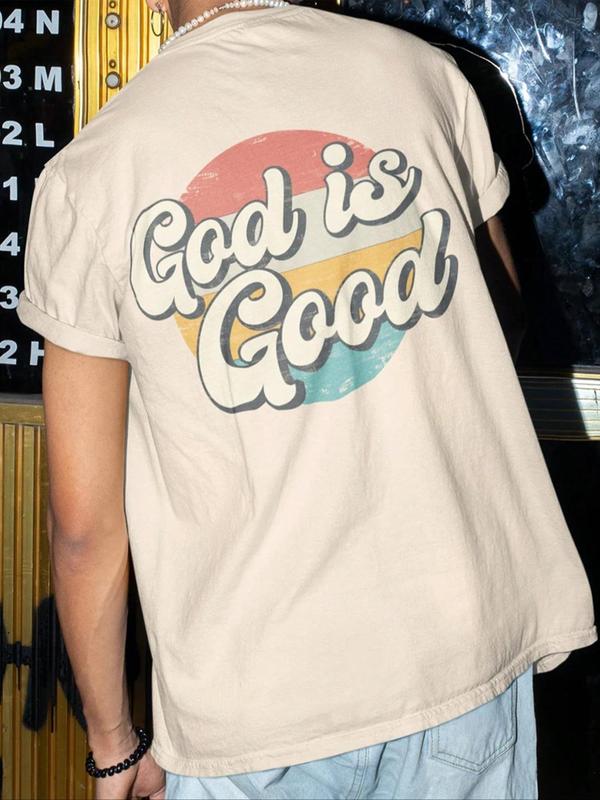 Men's Letter Print Round Neck Tee Summer Clothes, Casual Regular Fit Short Sleeve Crew Neck T-shirt for Summer, Graphic Tees, Fashion Men's Streetwear for Daily Wear