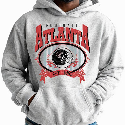 Vintage Atlanta Football Hoodie, Classic Sports Theme, Football Hoodie Gifts for Fans, Unisex Comfort, Personal Fan T-Shirt Collection