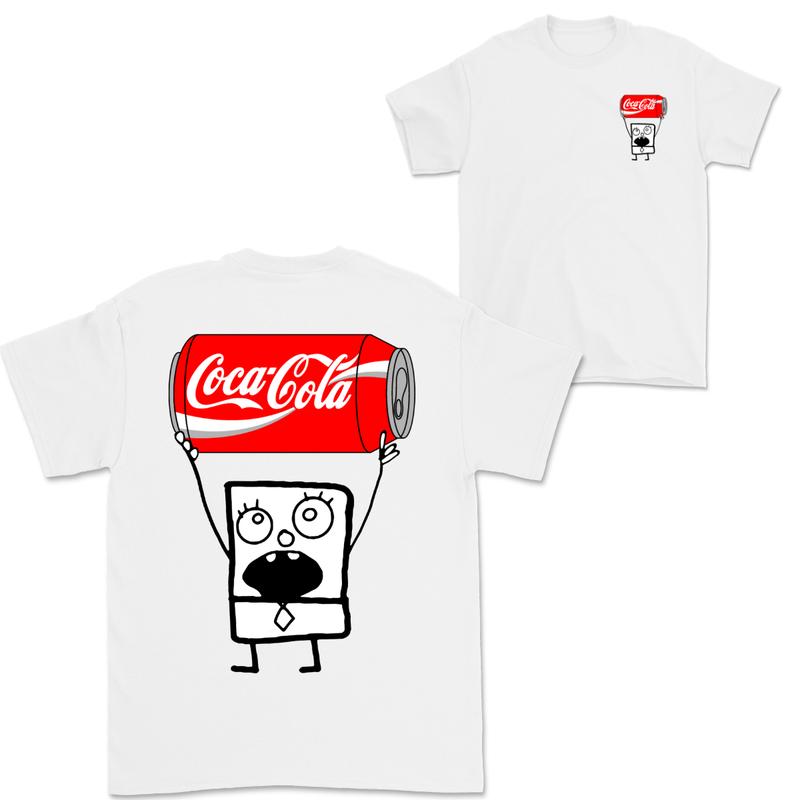 Doodlebob Coca Cola 2 Sided T-Shirt, Funny Drinking T-Shirt, Summer T-Shirt, Full Color T-Shirt, Unisex T-Shirt, For Men, For Women, Gift For All Menswear Top