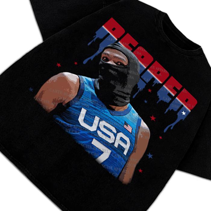 Kevin Durant Slim Reaper KD USA Ski Mask Revenge Team Custom Design Graphic Tee Crewneck Cotton