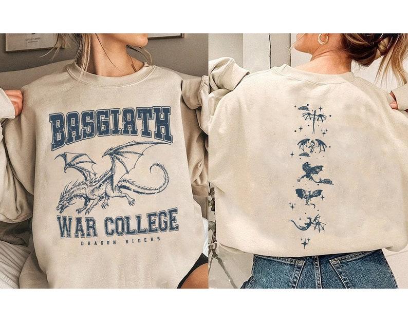 Fourth Wing Double-Sided Sweatshirt, Basgiath War College Shirt, Fourth Wing Shirt, Bookish Dragon Rider Shirt, Book Lover T-Shirt, Bookish Merch, Boo