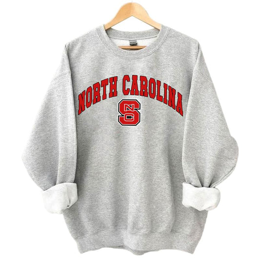 NC State Wolfpack Vintage Football NCAA Trendy Sweatshirt, North Carolina State University Unisex Football NCAA Shirt, Cotton, Crewneck, Gifts for men