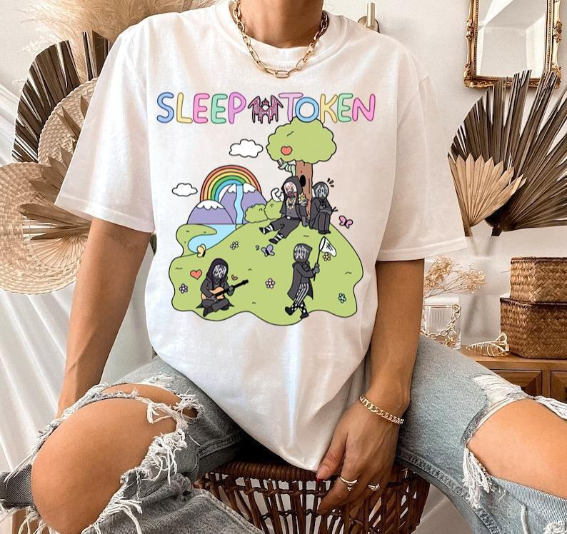 Sleep Token Cowboy Rider Shirt, Cute Rainbow Graphic Tee, Unisex Cotton Crewneck, Trendy Sleep Token Fall 2024 Apparel Sweatshirt, Hoodie, Comfort Col