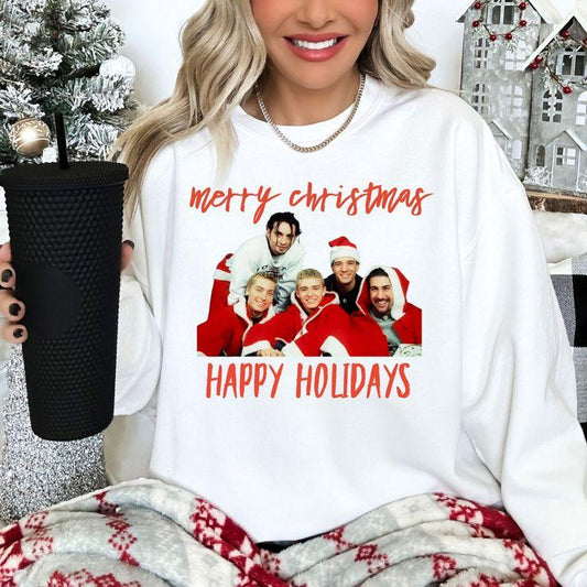 NSYNC Christmas Sweatshirt Merry Christmas and Happy Holidays
