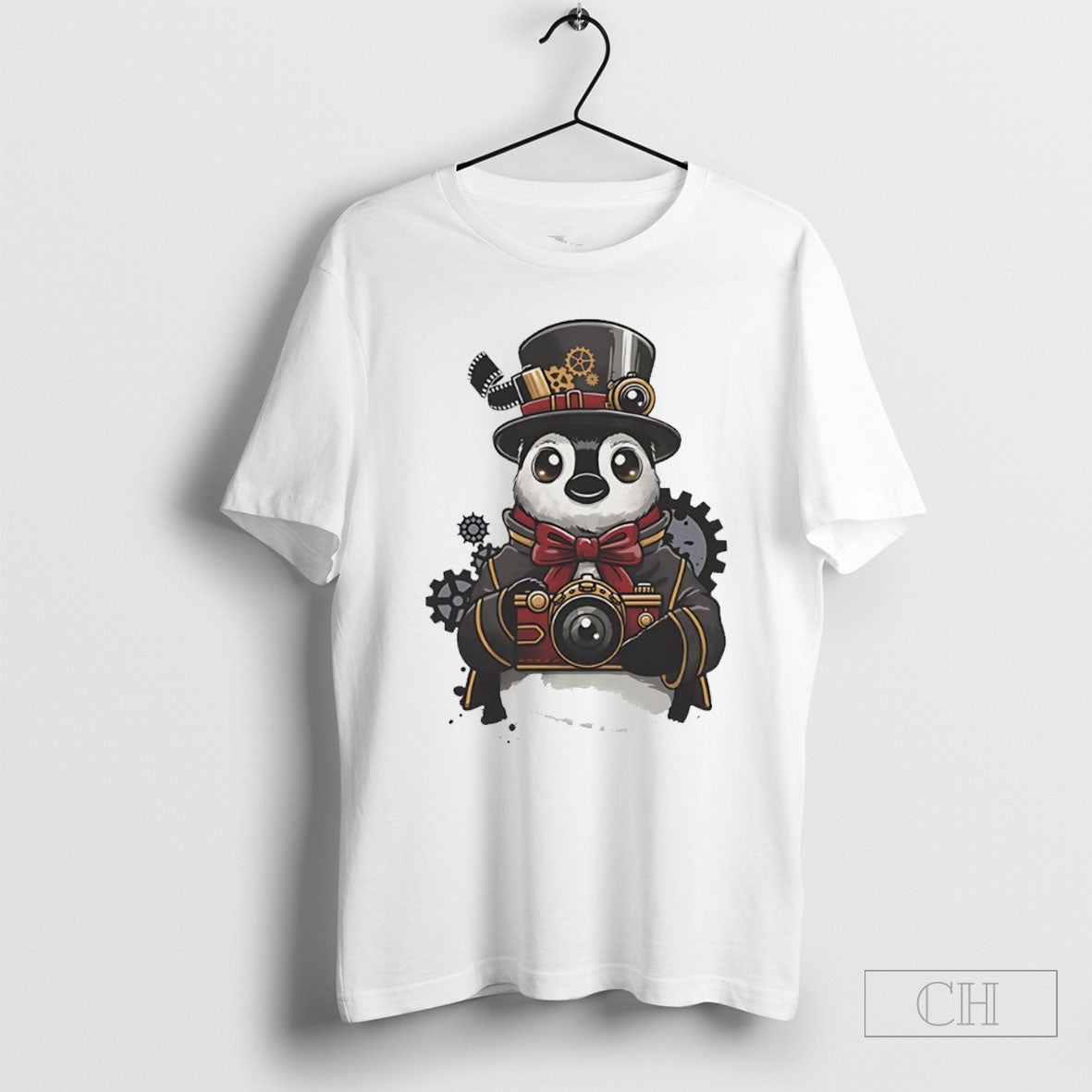 Steampunk Penguin Photographer Shirt