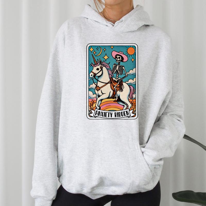 Anxiety Ridden - Unisex Crewneck Sweatshirt - Print is Sublimation, Funny Tee, Funny Apparel, Gift Idea, Relaxed Fit, Casual Apparel