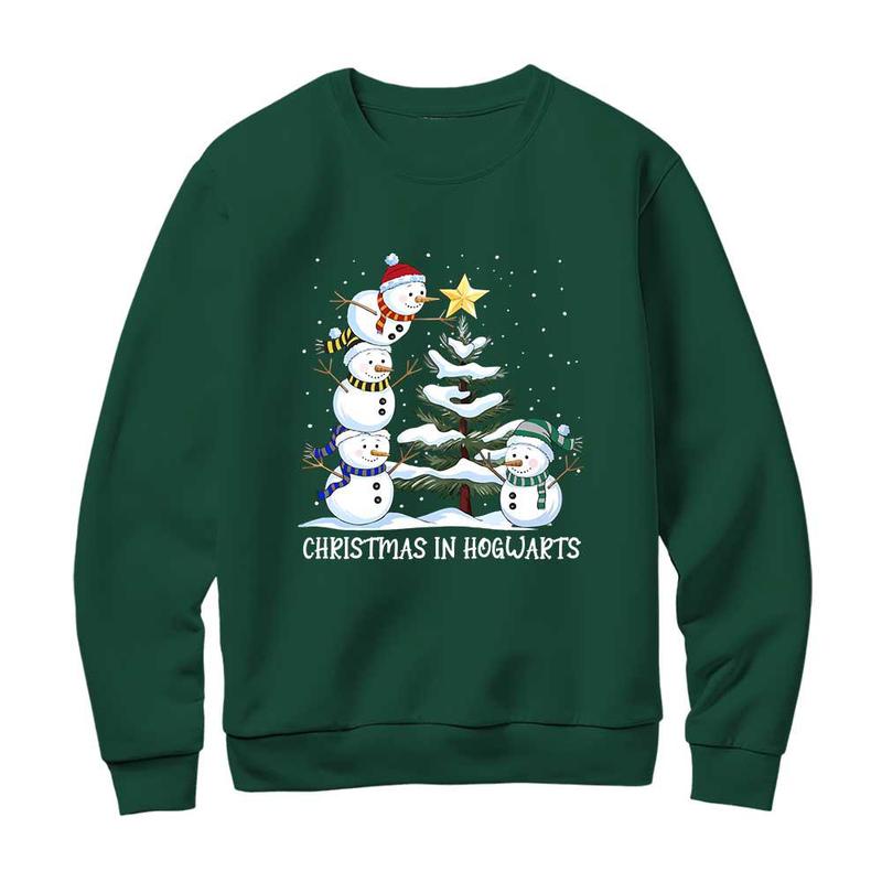 HP Snow Man Sweatshirt - Potter's Lover Shirt - Potterhead Hoodie - Cute Snow Man Christmas in Hogwart Shirt