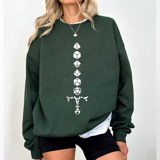 DnD Sword Shirt, Retro D&D Dice Funny T-Shirt, Dungeons And Dragons Shirt, Geeky Shirt, Rpg Gamer Shirt, Board Games Outfit Tee, Tabletop Gaming Tee, Dnd Dice Set, RPG Lover Gift