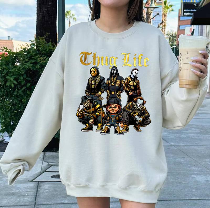 Thug Life Gold shirt, Horror Movie shirt, scary movie Halloween shirt, serial killer Halloween, Halloween Shirt Design shirt