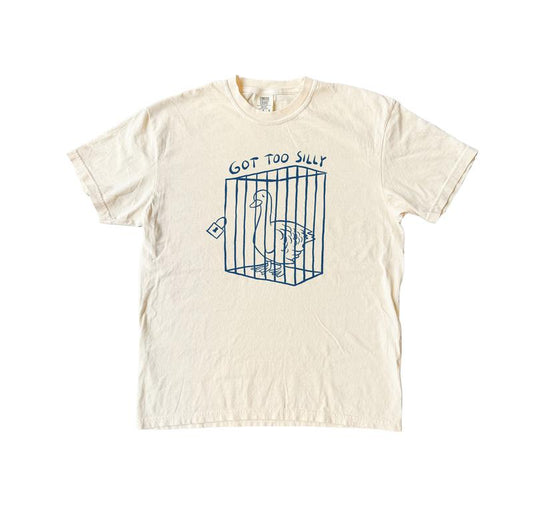Got Too Silly T-Shirt, Funny Retro Silly Goose Comfort Colors Shirt, Funny Unisex Fit Shirts, Vintage Streetwear
