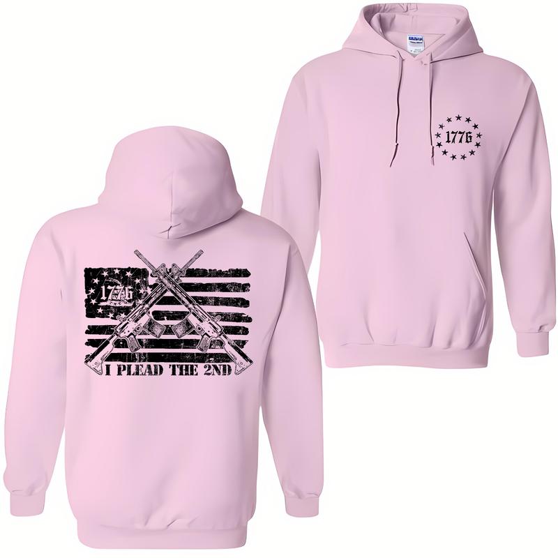 Vintage 1776 I Plead The 2ND Flag USA Hoodie for Men and Women Menswear Classic