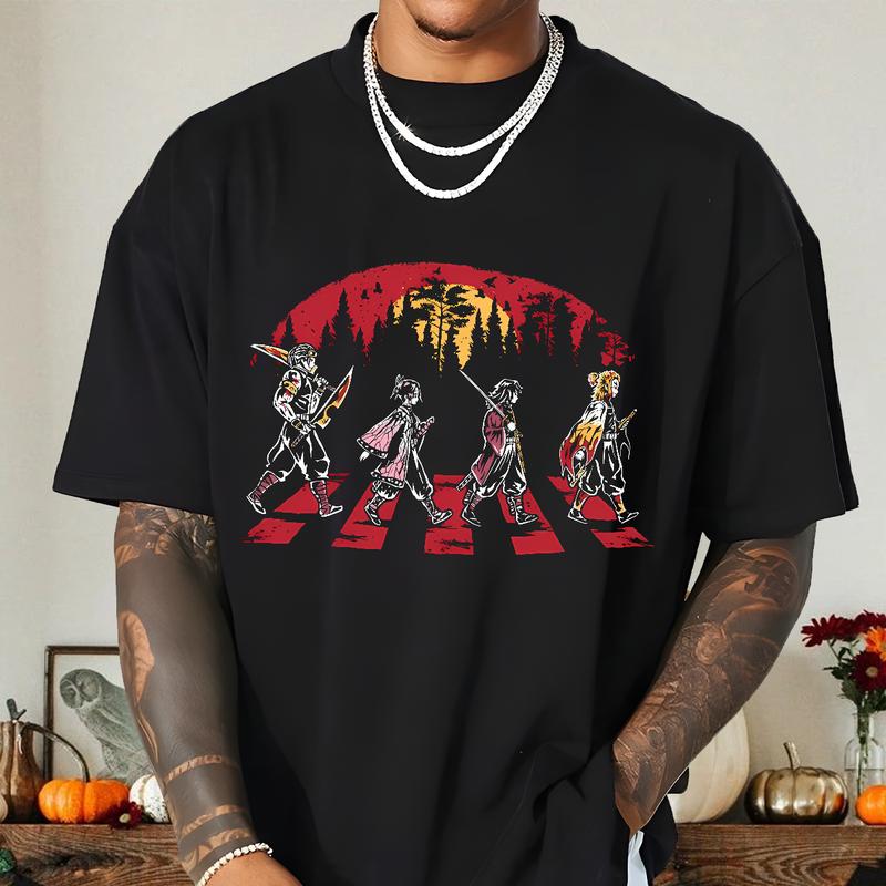 Demon Slayer team on Abbey Road Shirt, Nezuko Tshirt Swearshirt Hoodie, Main Characters Shirt, anime sweatshirt hoodie, Y2k Shirt, Gift for Anime love
