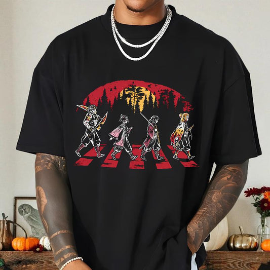 Demon Slayer team on Abbey Road Shirt, Nezuko Tshirt Swearshirt Hoodie, Main Characters Shirt, anime sweatshirt hoodie, Y2k Shirt, Gift for Anime love