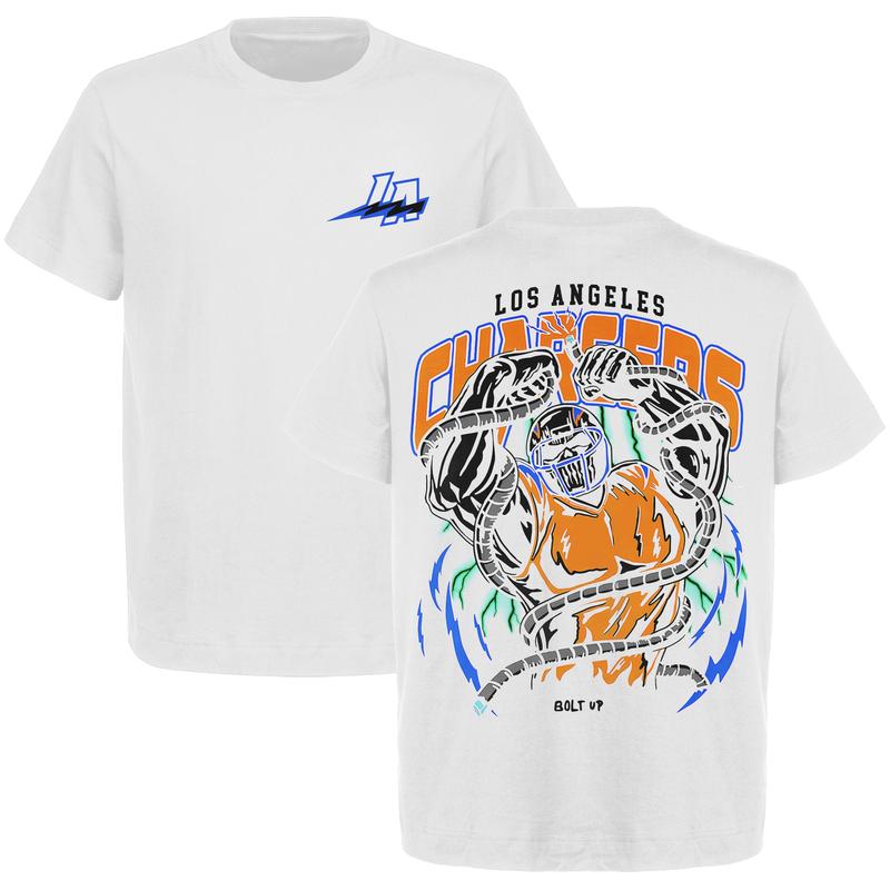 Limited Edition Los Angeles Football Bolt Up Graphic T-Shirt  Heavy Cotton  Men's & Women's Retro American Football Shirt