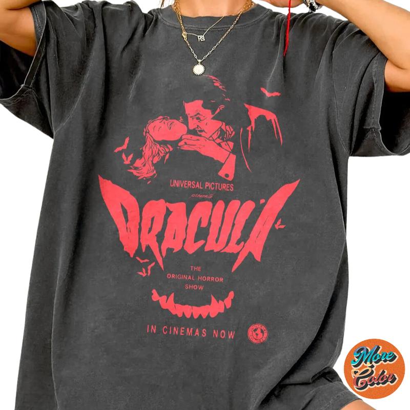 Dracula Vintage Shirt, Cotton Unisex T-shirt, Crew Neck, Size S- 4xl, Menswear Top, Womenswear Top Underwear Streetwear