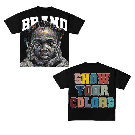 Y2K Graphic Show Your Color Personalize Printed Tshirt Casual Cotton