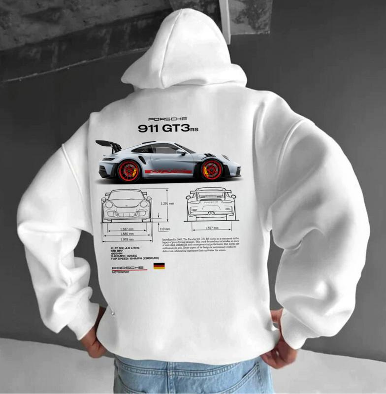Porsche 911 GT3 RS 1 SIDE Hoodie, Unisex, Street Racing Hoodie, Vintage car Hoodie