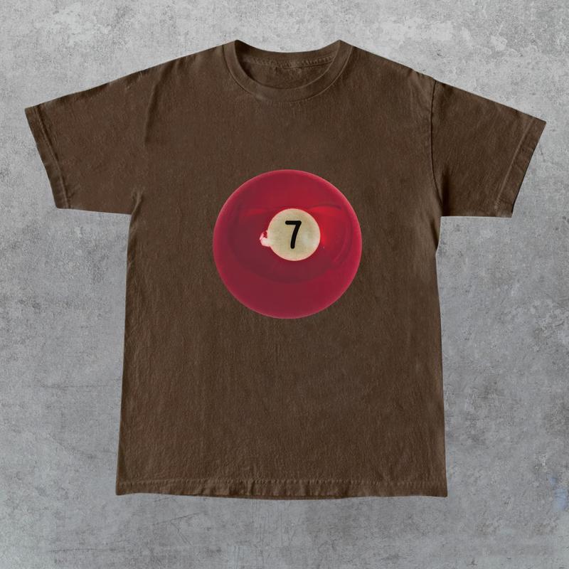 Vintage 7 Ball 90s Graphic T-Shirt, Retro Billard  Shirt, Y2k Lucky Tee, Cool 80s Billard Gift, Y2k Clothing