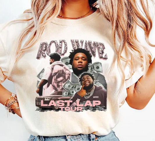 Rod Wave Last Lap Tour Graphic Shirt, Money and Luxury Design, Concert Merchandise Stylish Unisex Cotton Tee, All Sizes S to 3XL T-Shirt Boxy Love