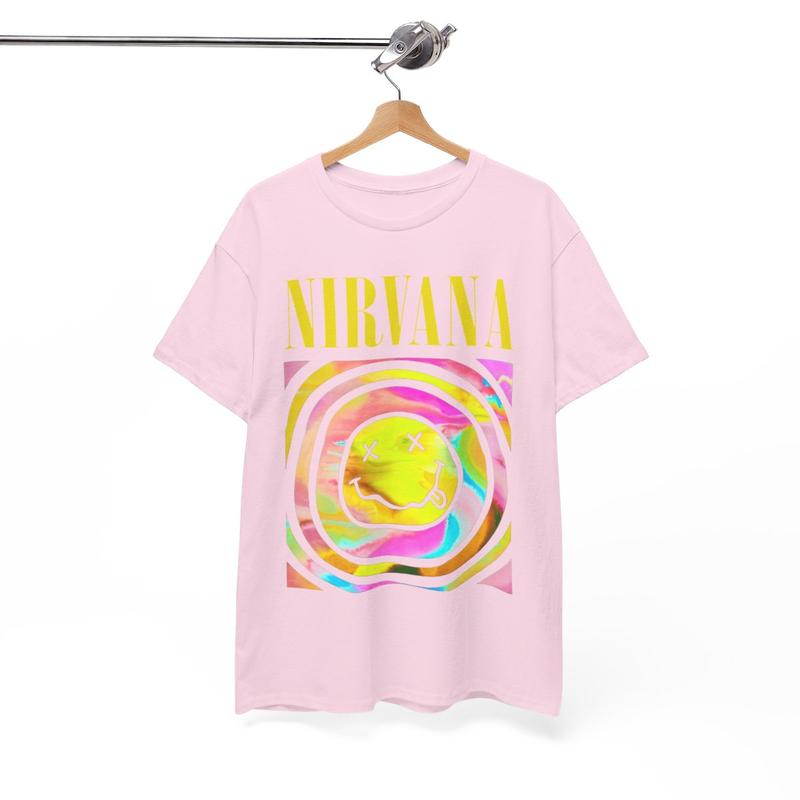 Nirvana Hot Pink Shirt Nirvana Crewneck Medium Cotton Tshirt  Menswear