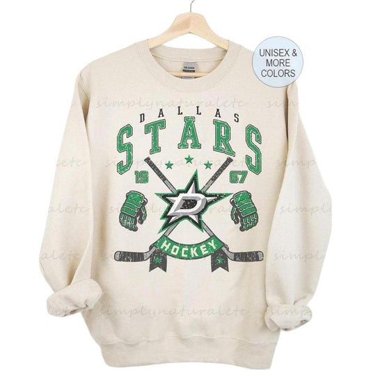 Dallas Sweatshirt Crewneck, Vintage Stars shirt, Dallas Hockeys' Fan shirt, Hockeys' Tee, Stars Sweatshirt