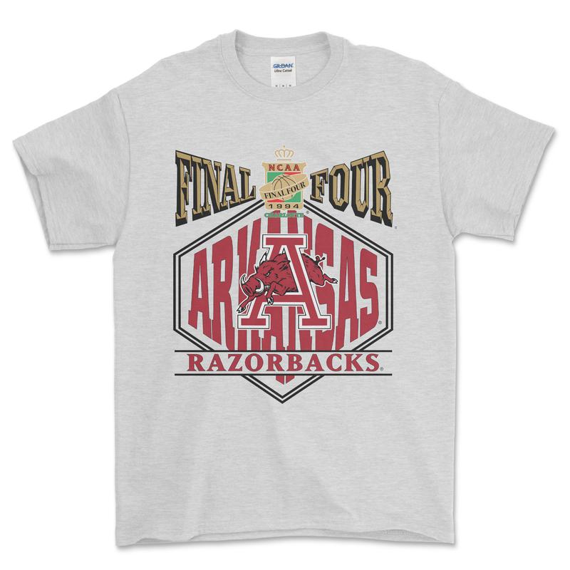 1994 NCAA Final Four Arkansas Championship T-Shirt, graphic vintage sports tees for men