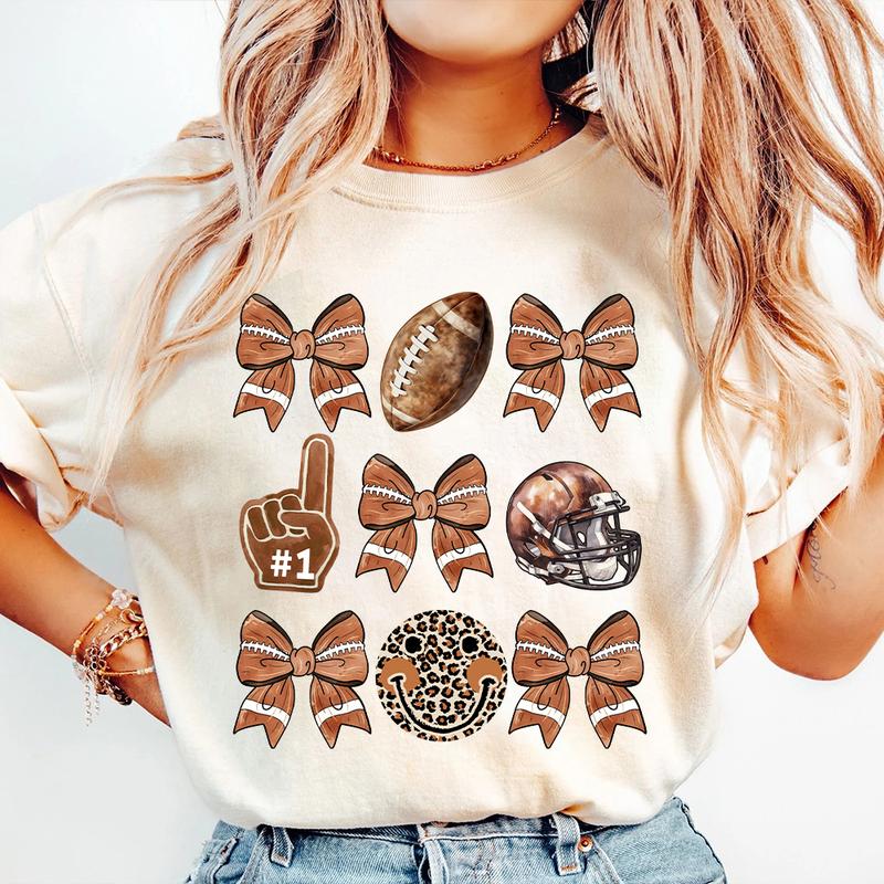 Coquette Football Mom Shirt, Game Day Shirt, Football Bow Shirt, Touch Down Season, Sport Graphic Tee, Football Mama, Sport Mom