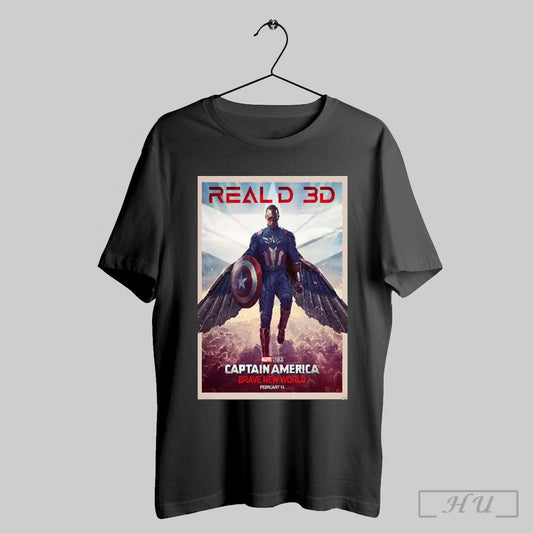 Reald 3d Poster For Captain America Brave New World Only In Theaters February 14th 2025 T Shirt Sweatshirt Cutom Poster