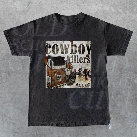 Vintage Cowboys 90s T-Shirt - Retro Country Shirt Western Unisex Tee Heavy Cotton Wild West Gift with Vintage Oversized Appeal