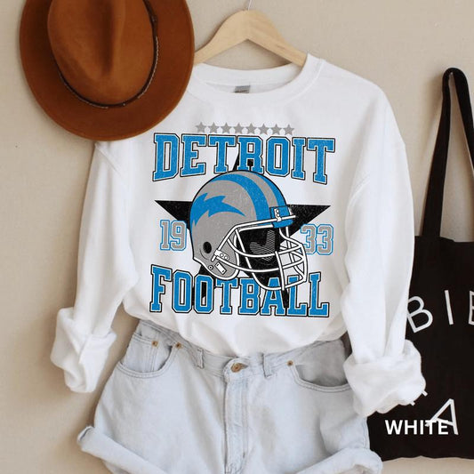 Detroit Football Sweatshirt, Football Crewneck, Retro Detroit Shirt, Detroit Sweatshirt, Vintage Graphic Football Team