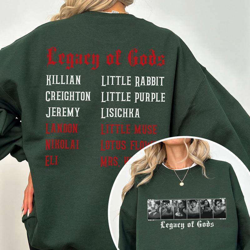 Legacy of Gods Series Book Sweatshirt, Killian, Creighton, Jeremy, Landon, Nikolai, Eli, Dark Romance Smutty Readers Shirt, Bookish Merch, Book Lover,