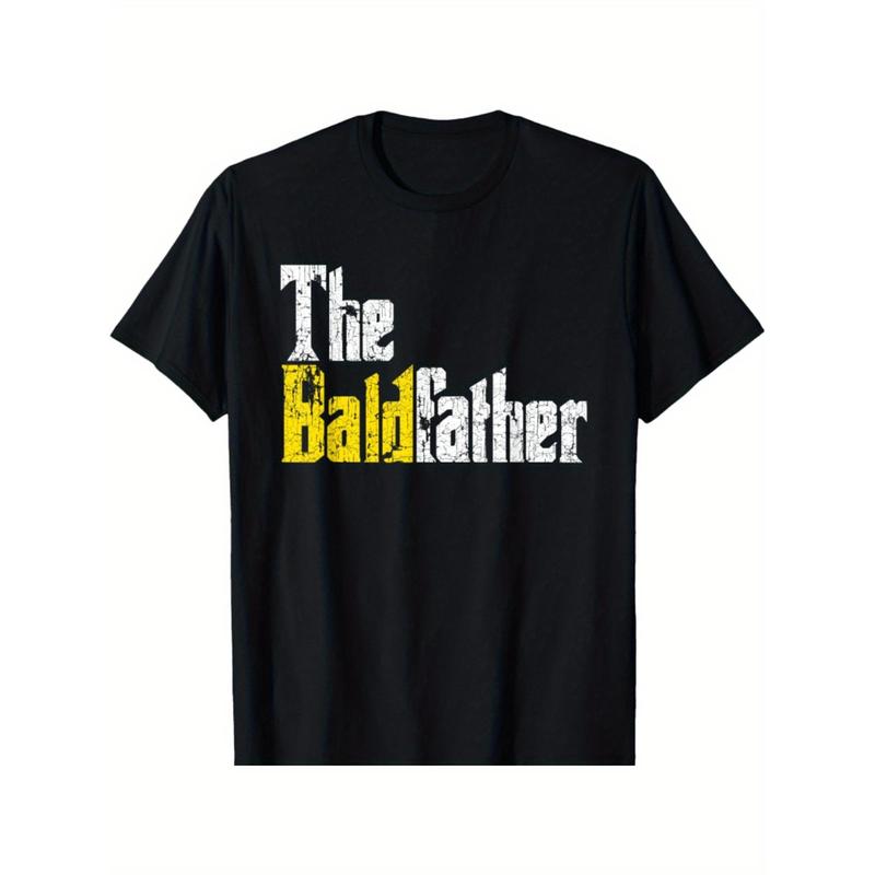 The Baldfather Funny Birthday Gift for Bald Men Soft Breathable Mens Print T-shirt Cotton Made in USA