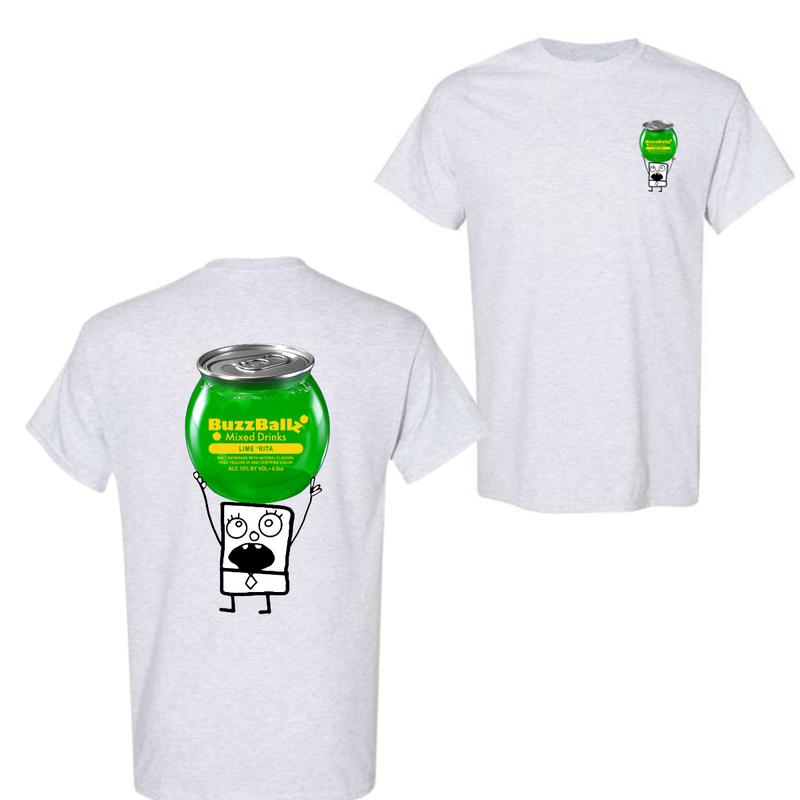 Buzzball Doodlebob T-shirt, Doodlebob Shirt, Buzzball Shirt, Double Sided Graphic Printed Unisex Classic Comfort Cotton T-Shirts For Men And For Women