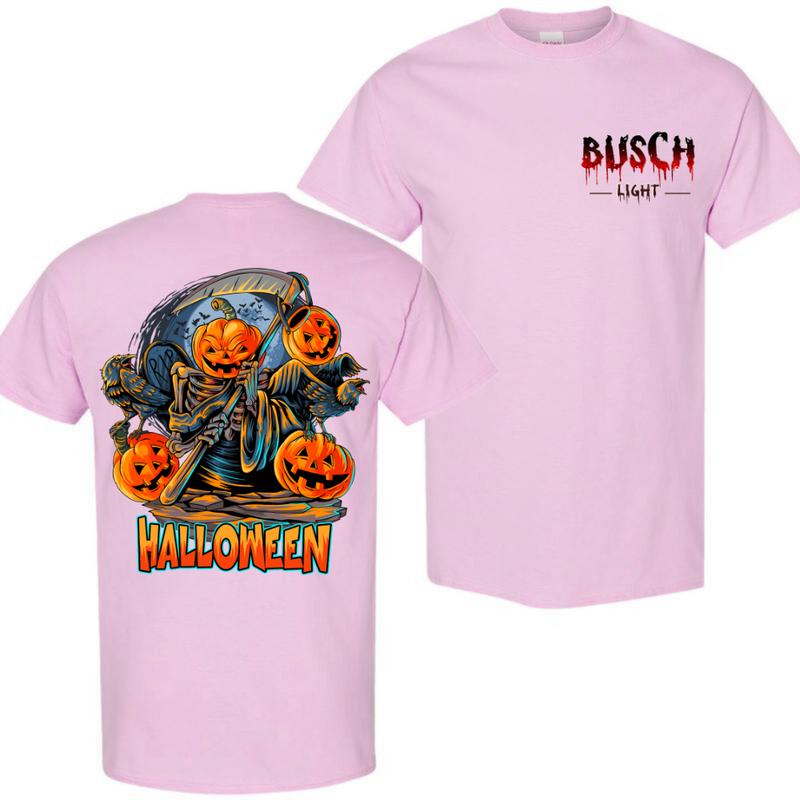 BUSCH LIGHT, BEER, Halloween, Busch Light  Reaper tee T-Shirt, Comfort Colors Shirt, Casual Graphic Round Neck T-shirt for Summer, Fashion Top for Dai