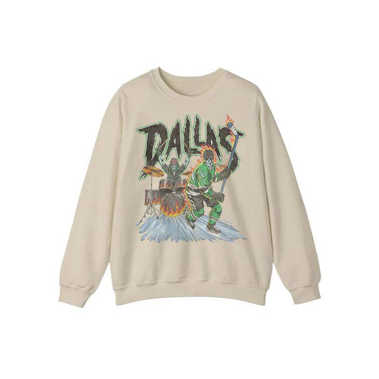 Retro Skeleton Dallas Vintage 90s Sweatshirt, Crewneck, Stars Jersey Hockey Retro Gift For Christmas Unisex Shirt, Hoodie, Sweatshirt