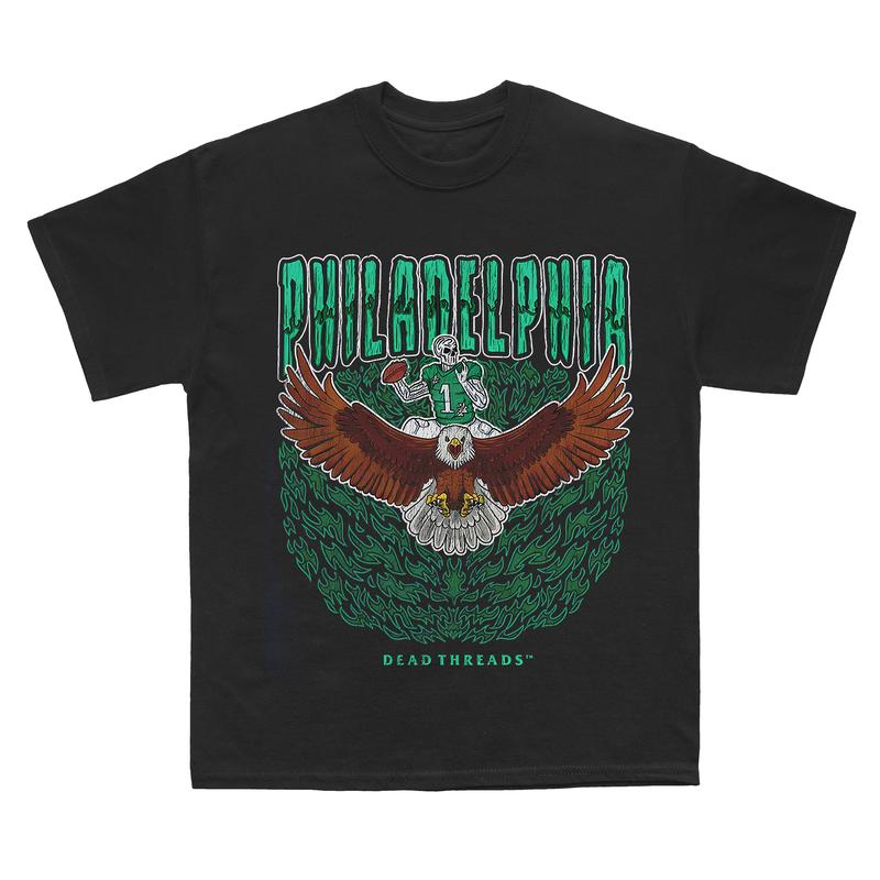 Philadelphia football, The Deadman Eagle Graphic T-Shirt, Full Cotton, Men's Top Women's Top American Football Team Shirt Fabric Menswear Womenswear