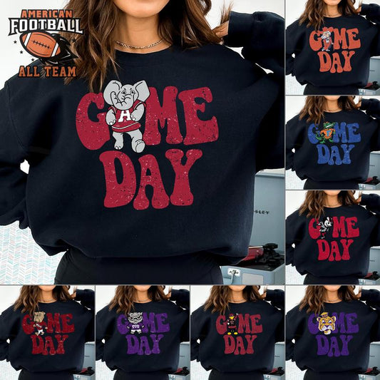 All Team Vintage College Game Day Football NCAA Sweatshirt, Vintage Sweatshirt NCAA, Classic Sport Sweatshirt, Gifts For Football Fan Sport